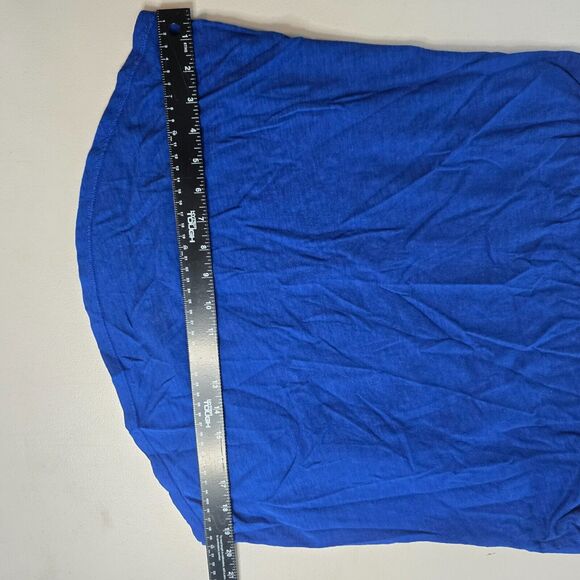 DKNY Tank Top Women's XL Blue Sleeveless Wide Straps Embordered Aztec - Picture 10 of 16